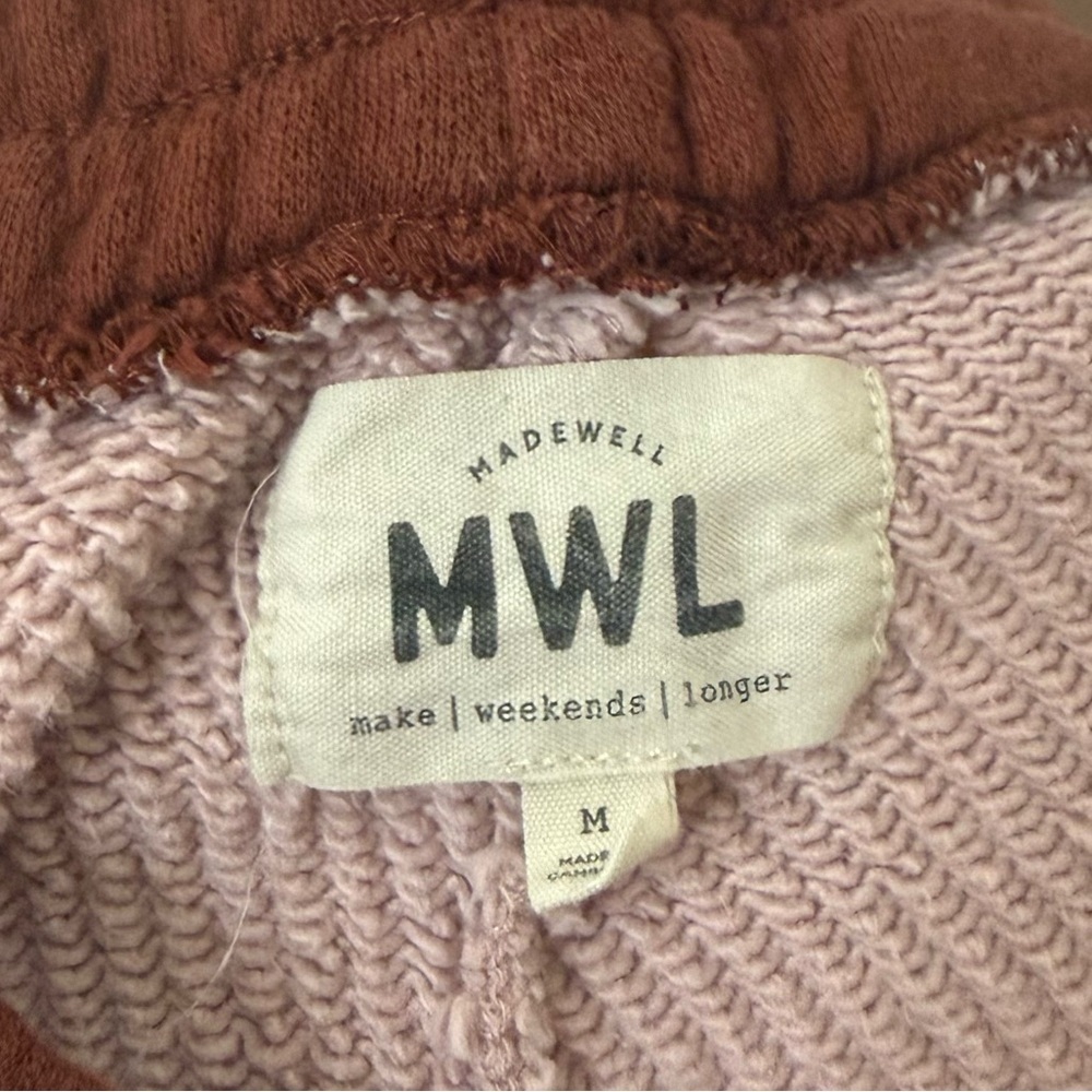 MADEWELL Airyterry Stitched Pocket Atheleisure Travel Sweatshorts Wisteria Dove - Picture 9 of 10